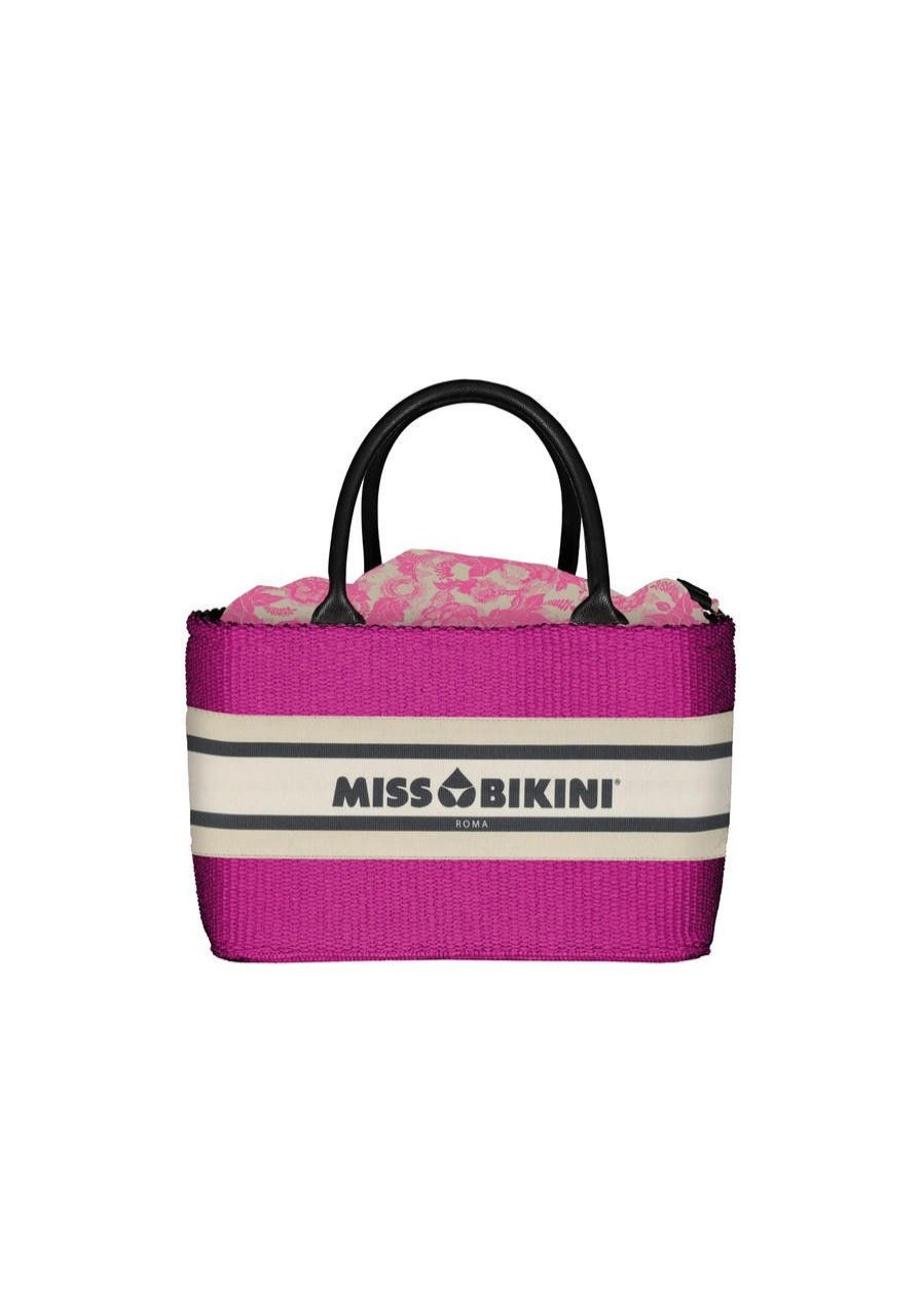 Accessori Mare Miss Bikini | Cesto Con Manici In Pelle E Fodera Stampata